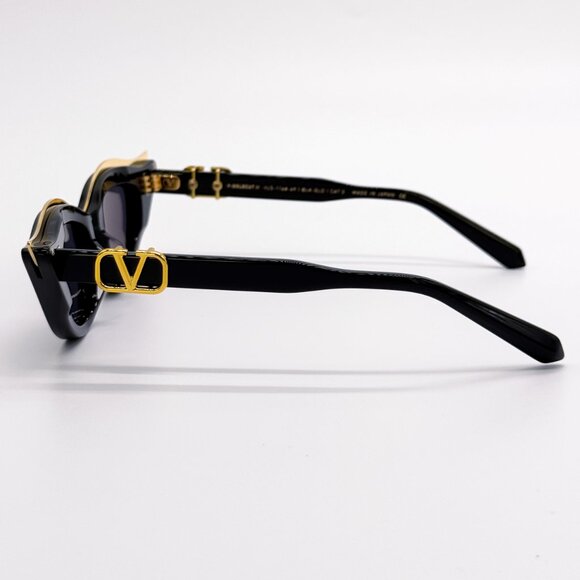 NEW VALENTINO V-GOLDCUT-II WOMEN BLACK SUNGLASSES VALENTINO VLS-114A main image 12